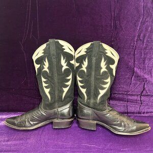 Dan Post Vintage Suede Inlay Cowboy Boots Women's Size 9M
